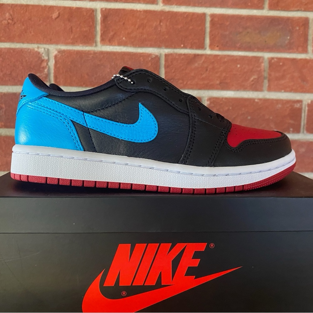 Jordan 1 Low Women’s Black Red Blue New Sneakers NIB Retro Shoes